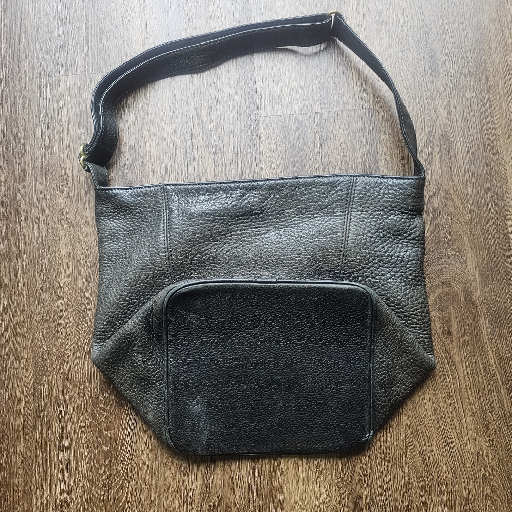 COACH Vintage Sonoma Natural Grain Leather Black Large Bucket Bag 4927 Has dama - Picture 5 of 11